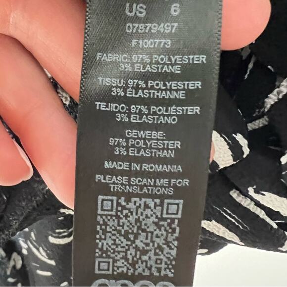 ASOS black and white half sleeve oversized shift dress size 6 B92 - Picture 3 of 4